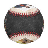 Happy Father's Day 4 Photo Collage パーソナライズされた 野球ボール (裏面)