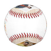 Happy Father's Day 4 Photo Collage パーソナライズされた 野球ボール (裏面)