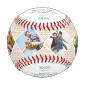 Happy Father's Day 4 Photo Collage パーソナライズされた 野球ボール (正面)