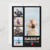 Happy Father's Day 5 photo father's day card 招待状 (正面)