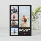 Happy Father's Day 5 photo father's day card 招待状 (スタンド正面)
