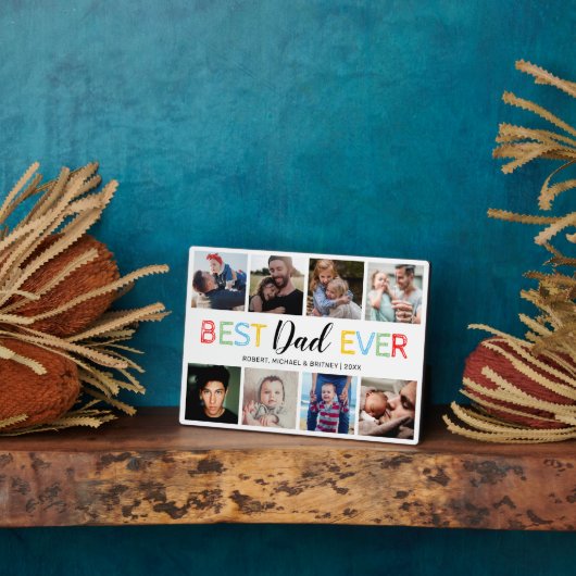 Happy Father's Day 8 Photo Collage フォトプラーク (側面)