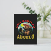 Happy Father's Day Abuelo Beer Mug Bear Sombrero  ポストカード (スタンド正面)