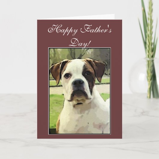 Happy Father's Day American Bulldogグリーティングカード カード (正面)
