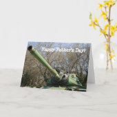 Happy Father's Day Army Tankグリーティングカード カード (黄色い花)