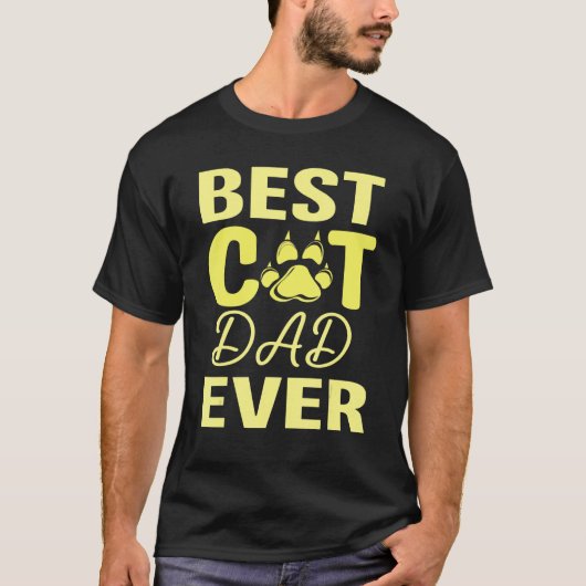 Happy Fathers Day Best Cat Dad Ever Daddy Son Daug Tシャツ (正面)