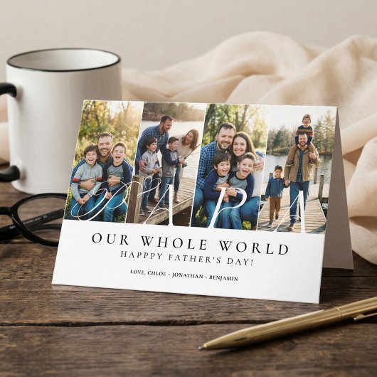 Happy Father's Day Best Papa Ever Photo Collage カード