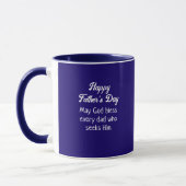 Happy Father's Day Bible Verse Dark Blue マグカップ (左)