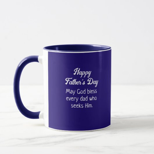 Happy Father's Day Bible Verse Dark Blue マグカップ (左)