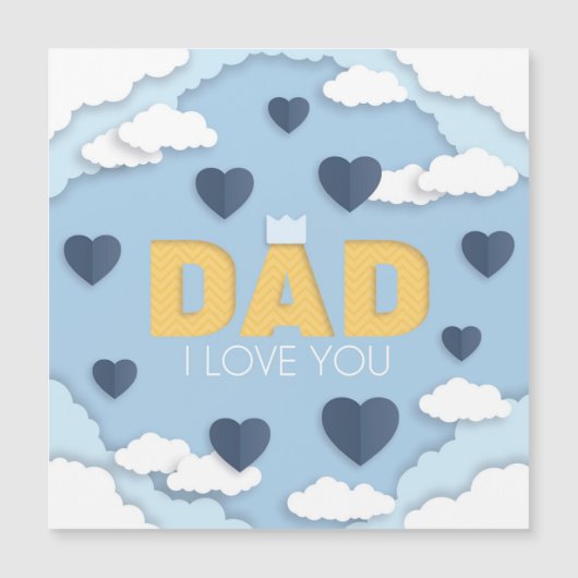 Happy Father's Day blueハートin the sky Card (正面)