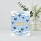 Happy Father's Day blueハートin the sky Card ポストカード (スタンド正面)