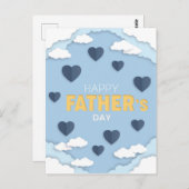 Happy Father's Day blueハートin the sky Card ポストカード (正面/裏面)