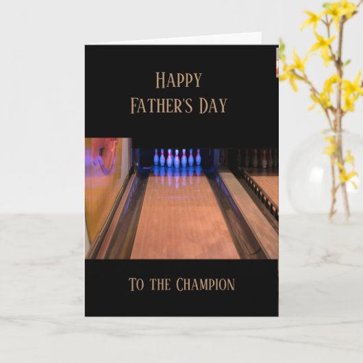 Happy Father's Day Bowling カード (黄色い花)