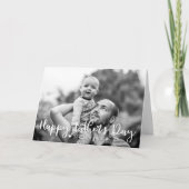 Happy Father's Day Brush Scriptフルフォト カード (正面)