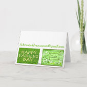 Happy Father's Day Card Printable Paw Prints Font カード (裏面)