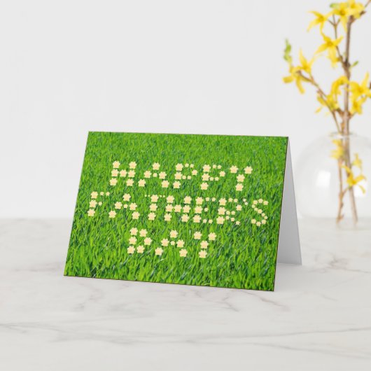 Happy Father's Day Card Printable Paw Prints Font カード (黄色い花)