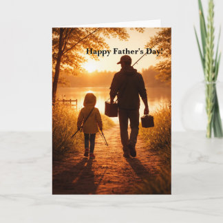 Happy Fathers Day Card - Sunrise Fishing image カード