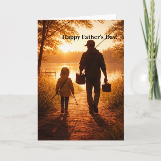 Happy Fathers Day Card - Sunrise Fishing image カード (正面)