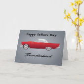 Happy Fathers Day Classic Thunderbird Car カード (黄色い花)