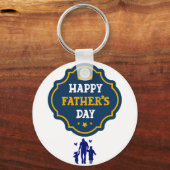 Happy Father's Day Crown & Kids - A 王室の Tribute キーホルダー (正面)