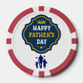 Happy Father's Day Crown & Kids - A 王室の Tribute ポーカーチップ