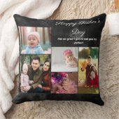 Happy Father's Day Custom Collage Photo  クッション (ブランケット)