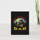 Happy Father's Day Dad Beer Mug Outdoorsman Bear  カード (正面)