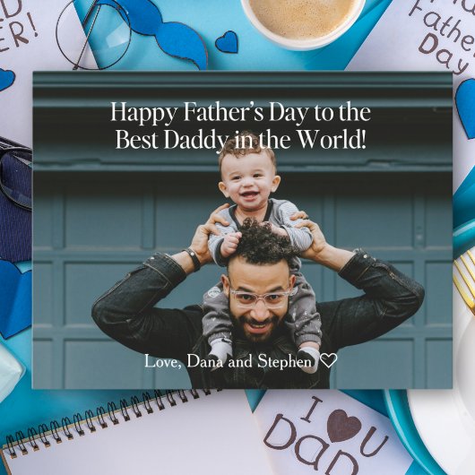 Happy Father's Day Daddy 最高の Photo Greeting ポストカード