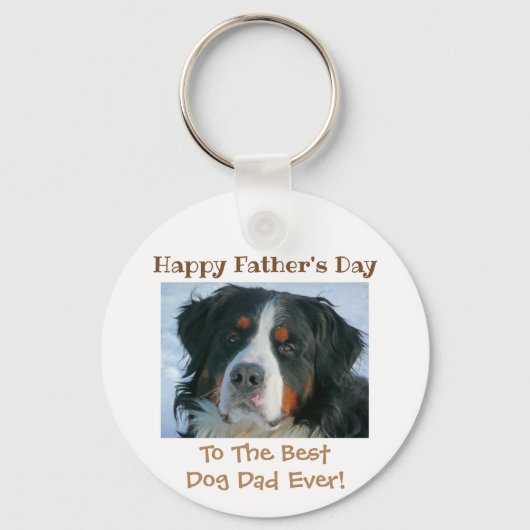 Happy Father's Day Dog最高ののパパ写真 キーホルダー (正面)