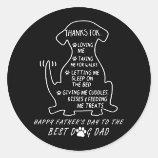 Happy Father's Day Dog Dad ラウンドシール