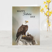Happy Father's Day Eagle and Chick カード (黄色い花)