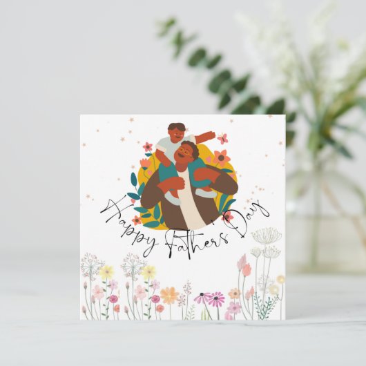 Happy Father's Day Flat Announcement Card 案内状 (スタンド正面)