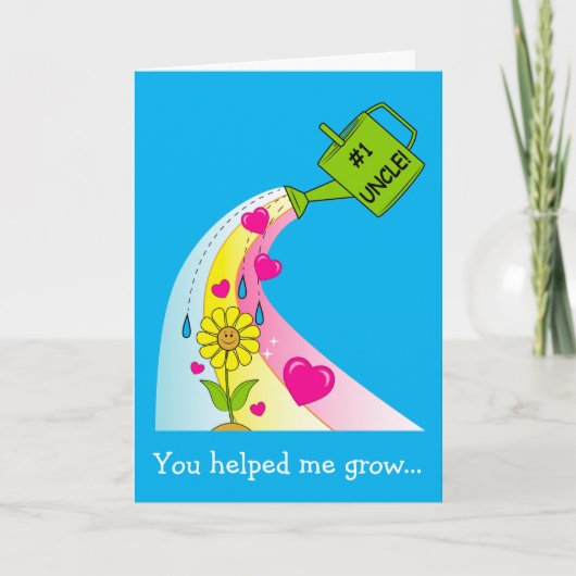 Happy Father's Day for Uncle with Rainbow & ハート カード (正面)