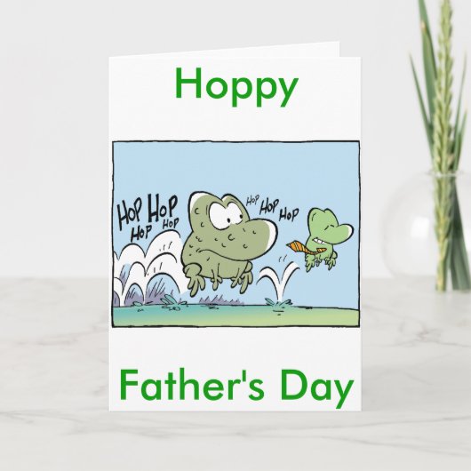 Happy Father's Day Frog Cartoon Card カード (正面)