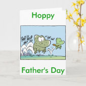 Happy Father's Day Frog Cartoon Card カード (黄色い花)