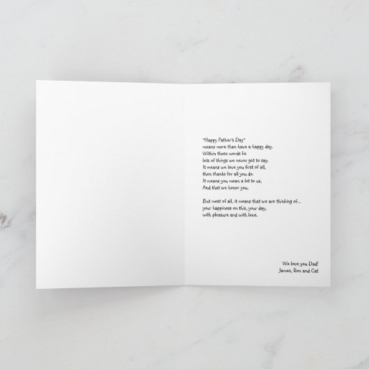 Happy Father's Day from kids Greeting Card カード (内部)