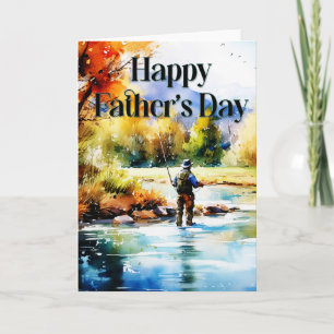 Happy Father's Day Greeting Card - Fly Fishing シーズンカード