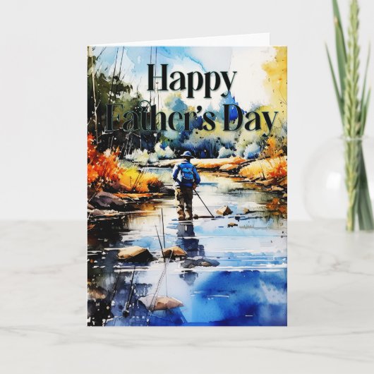 Happy Father's Day Greeting Card - Fly Fishing シーズンカード (正面)