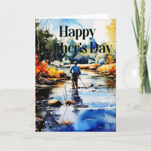 Happy Father's Day Greeting Card - Fly Fishing シーズンカード