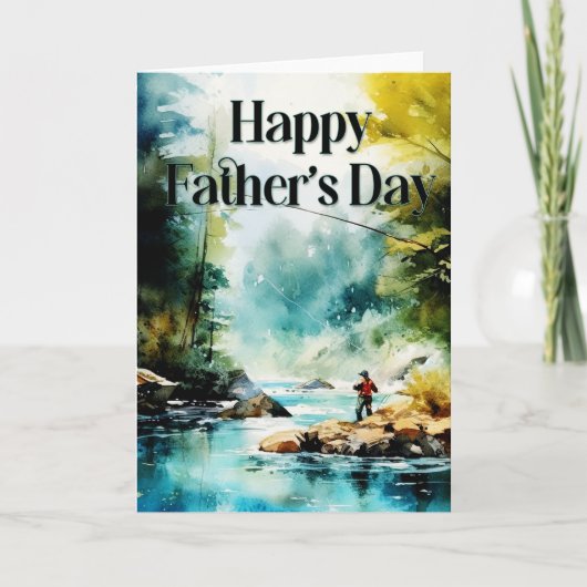 Happy Father's Day Greeting Card - Fly Fishing シーズンカード (正面)