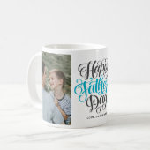 Happy Father's Day Handレタリング写真コラージュ コーヒーマグカップ (正面左)