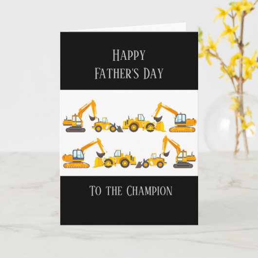 Happy Father's Day Heavy Equipment カード (黄色い花)
