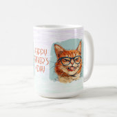 Happy Father's Day Hilarious Cat Coffee Mug コーヒーマグカップ (正面右)