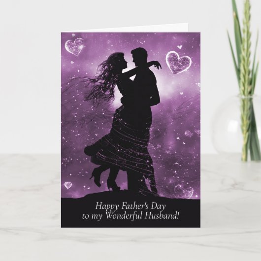 Happy Fathers Day Husband Romantic Couple  カード (正面)