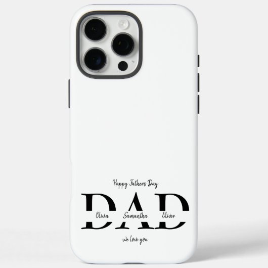 Happy Father's Day iPhone case with Kids's Names Case-Mate iPhoneケース (裏面)
