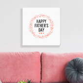 Happy Fathers Day Leaf Wreath Vintage Shirt Design キャンバスプリント (インサイチュ (リビング))