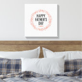 Happy Fathers Day Leaf Wreath Vintage Shirt Design キャンバスプリント (インサイチュ (寝室))