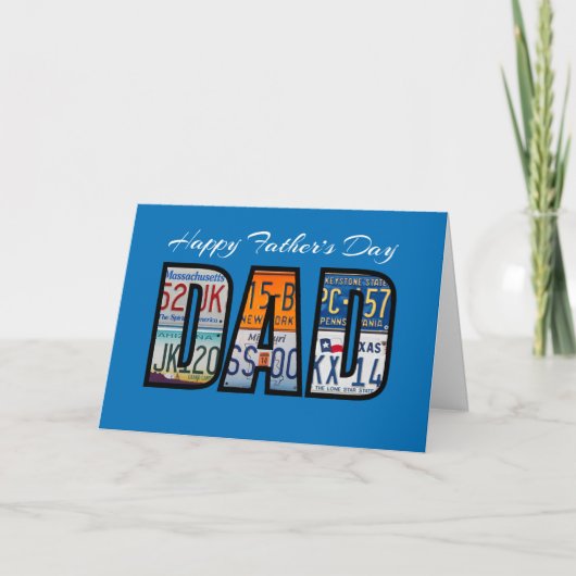 Happy Father's Day Licenseプレート カード (正面)