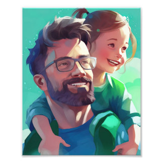 Happy Father's Day Loveハートシェイプ写真コラージュ フォトプリント