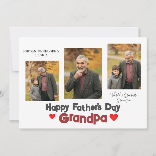 Happy Father's day, Love you,祖父写真3 シーズンカード (正面)